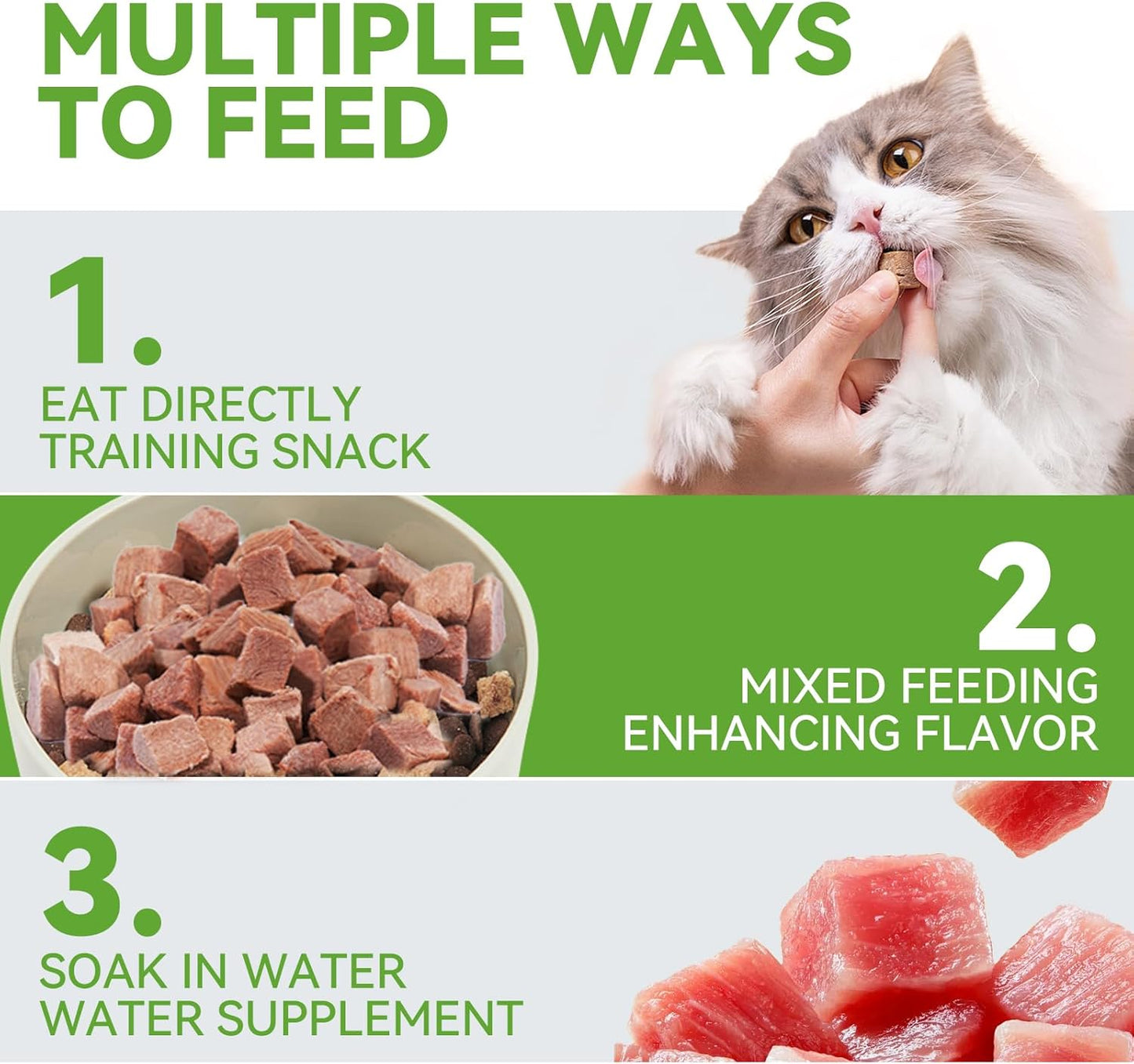 OPET Freeze Dried Cat Treats - Single Ingredient High Protein Pet Food, Healthy Training Snacks, Freeze Dried Duck Food Toppers for Cats and Dogs, Grain Free (4 Pack, Chicken & Duck)