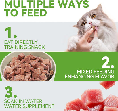 OPET Freeze Dried Cat Treats - Single Ingredient High Protein Pet Food, Healthy Training Snacks, Freeze Dried Duck Food Toppers for Cats and Dogs, Grain Free (4 Pack, Chicken & Duck)