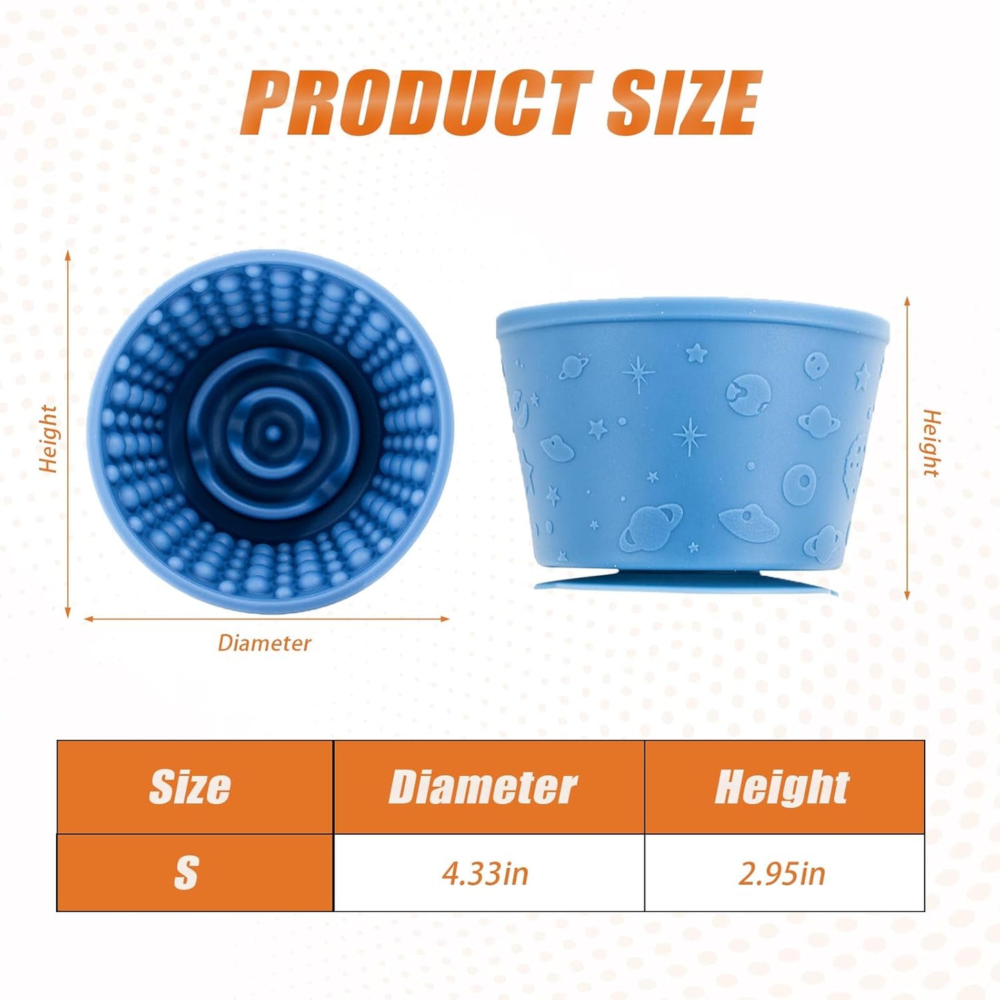 Dog Slow Feeder Bowl, Non-Slip Slow Dog Eating Bowl, Silicone Anti-Choking Treat Dispenser, Easy to Clean & Durable Pet Dish (Small, Dark Blue)