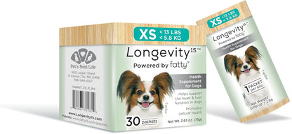 Yummy Combs Longevity15 – C15:0 – Fatty Acid Health Supplement for Dogs – Healthy Pet Supplies – for Extra Small Dogs, 1 Pack