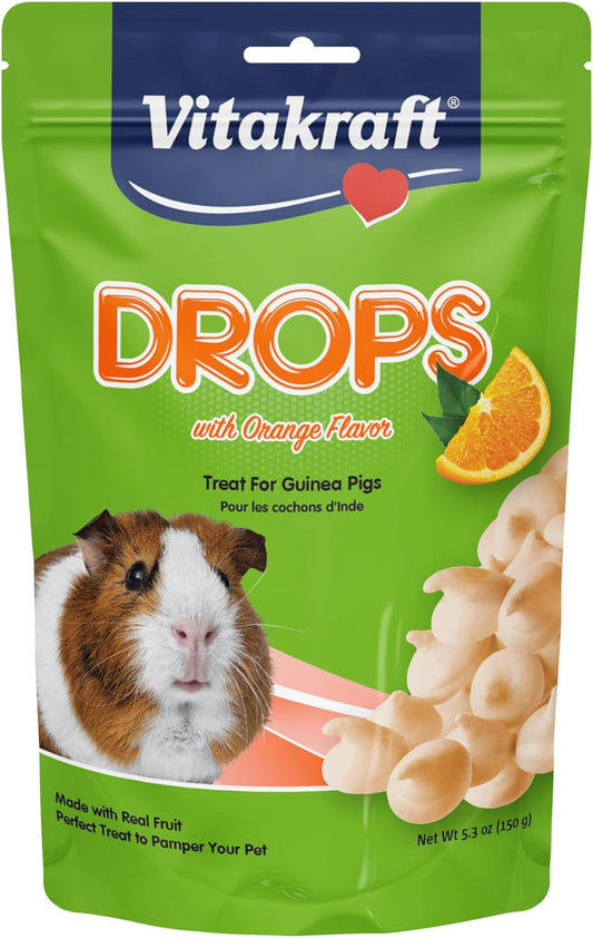 Vitakraft Drops Guinea Pig Treat - Orange - Yogurt Treats for Guinea Pigs Orange 5.3 Ounce (Pack of 1)