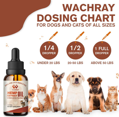 （3-Pack） Hemp Oil for Dogs Cats - Calming Drops Dog Relaxants - Help Pets Anxiety Stress Hip & Joint Pain Arthritis Sеizures Rеlief - Skin Нiр Jоint Hеalth - Organic Pet Hemp Oil Drops