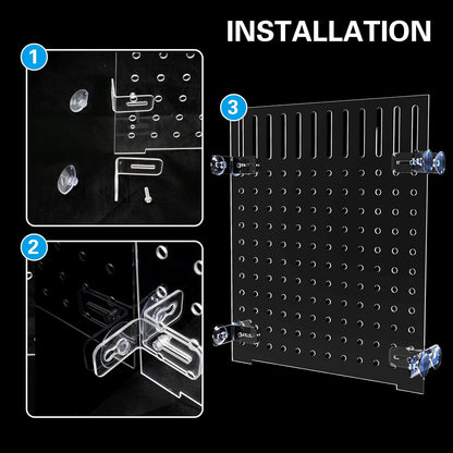 Acrylic Fish Tank Divider Aquarium Divider with 8 Suction Cups Transparent Fish Tank Separator Dividing Net Plate Isolation Board Flapper, 9.84 * 11.81inch