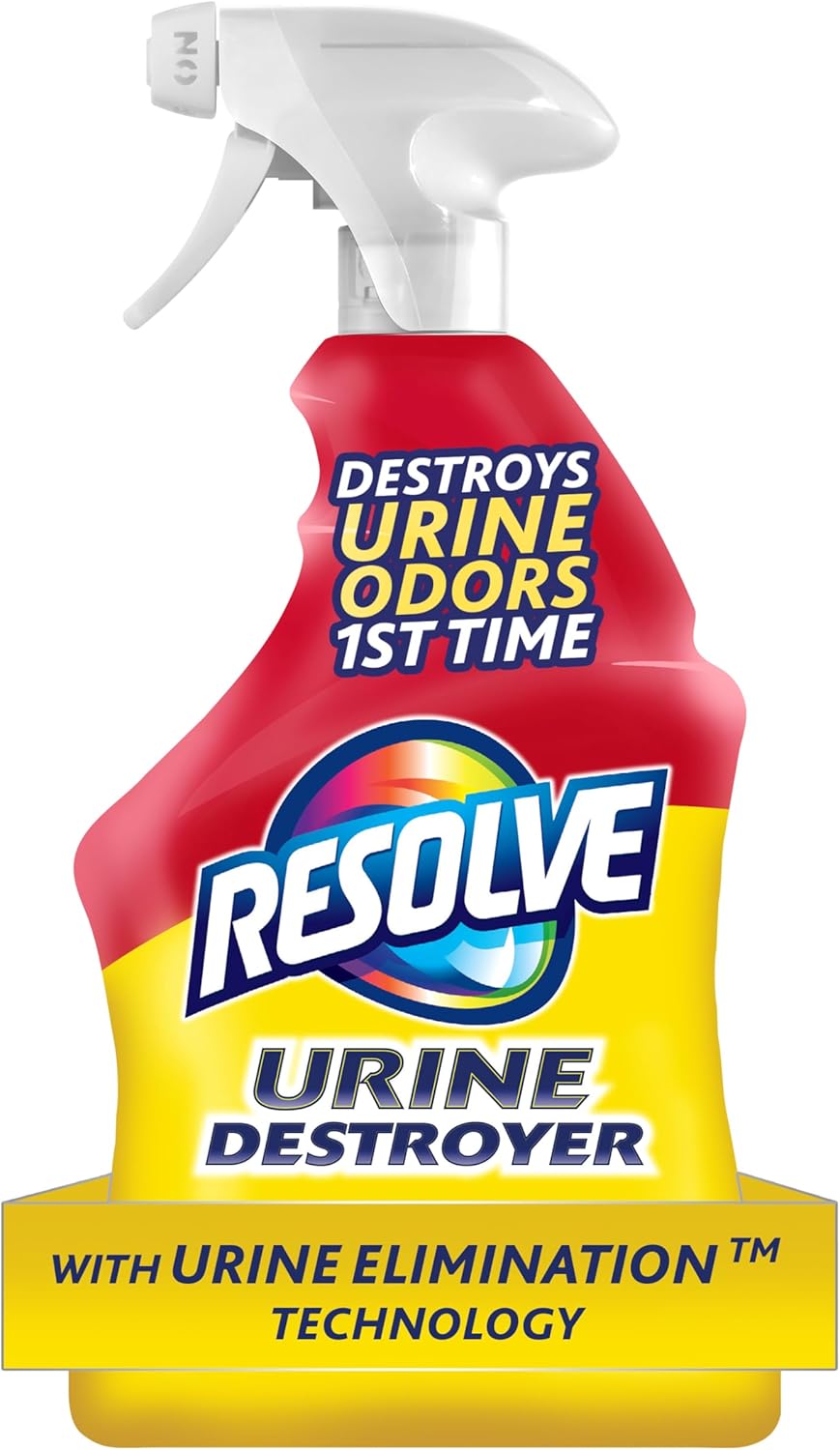 Resolve Urine Destroyer Spray – Pet Stain and Odor Remover, Carpet Cleaner Solution for Cat and Dog Urine, 32 Fl Oz