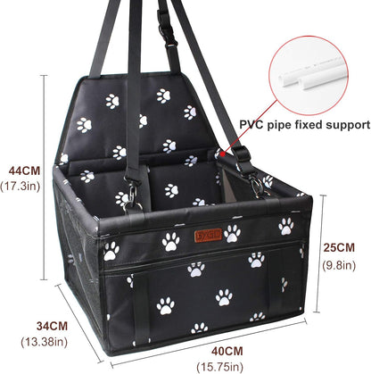 BYGD Pet Dog Booster Seat, with Upgrade Support Rod, Breathable and Foldable Pet Car Basket, Pet Dog Car Portable Seat, Suitable for Small and Medium Pets