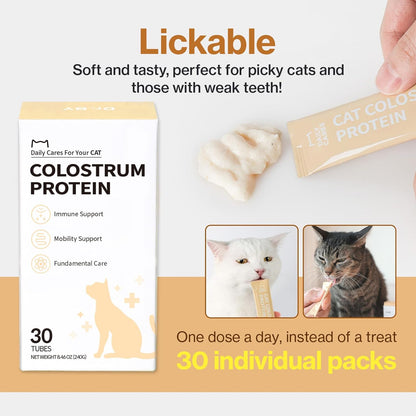 Doctor By Cat Colostrum Protein Cat Supplement Immune Support Muscle Growth, Gentle on Digestion for Kittens, Adult&Senior Cats with Goat Milk, Whey Protein Isolate, Colostrum Lickable Formula