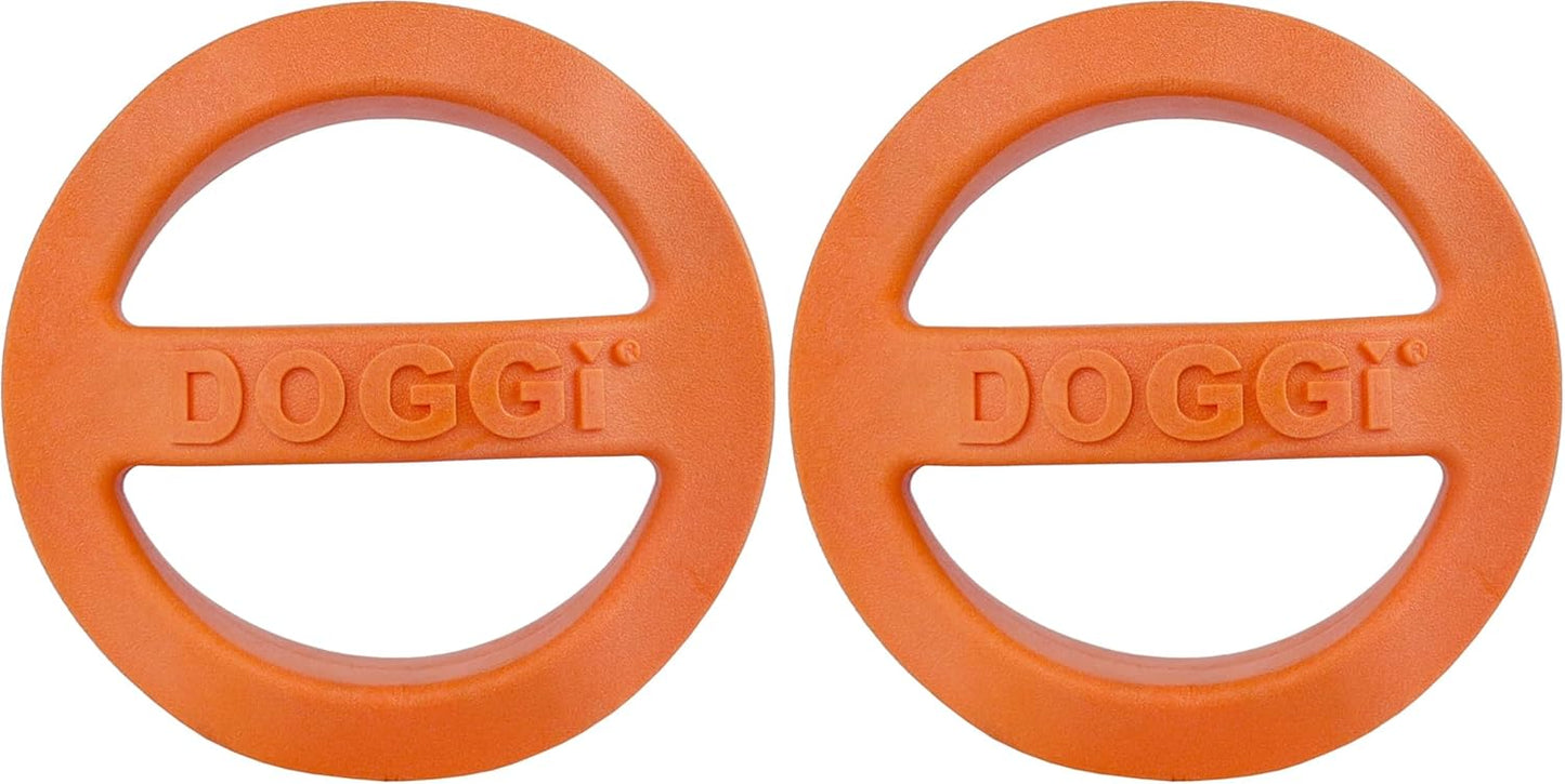 Van Ness Pets Doggi Catch and Carry Flying Disc Floating Dog Toy, Large, Orange (Pack of 2)