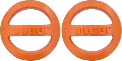 Van Ness Pets Doggi Catch and Carry Flying Disc Floating Dog Toy, Large, Orange (Pack of 2)