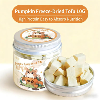 Freeze Dried Tofu for Hamsters High Protein Low Fat & Balanced Minerals Grain Single Ingredient Natural Treats for Rabbits Guinea Pigs & Small Pets (Freeze-Dried Tofu - Pumpkin)