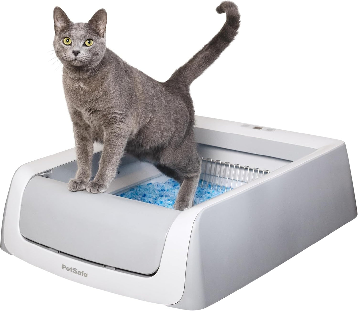 PetSafe ScoopFree Crystal Pro Legacy Self-Cleaning Automatic Litter Box - Uncovered Motion-Sensing Cat Box with Integrated Health Counter - Includes 1 Disposable Crystal Litter Tray
