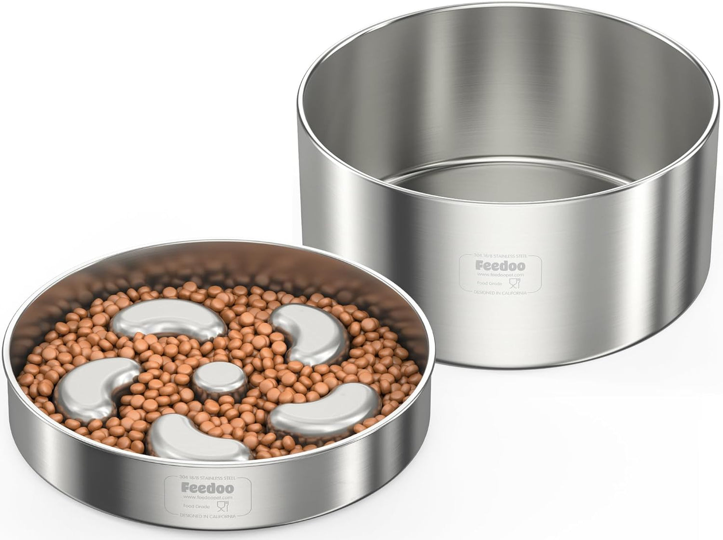 2Cups Slow Feeder + 82oz Double Layer Water Bowl