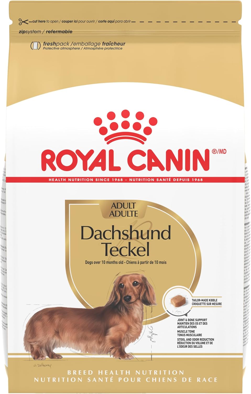 Royal Canin Breed Health Nutrition Dachshund Adult Dry Dog Food, 10 lb Bag