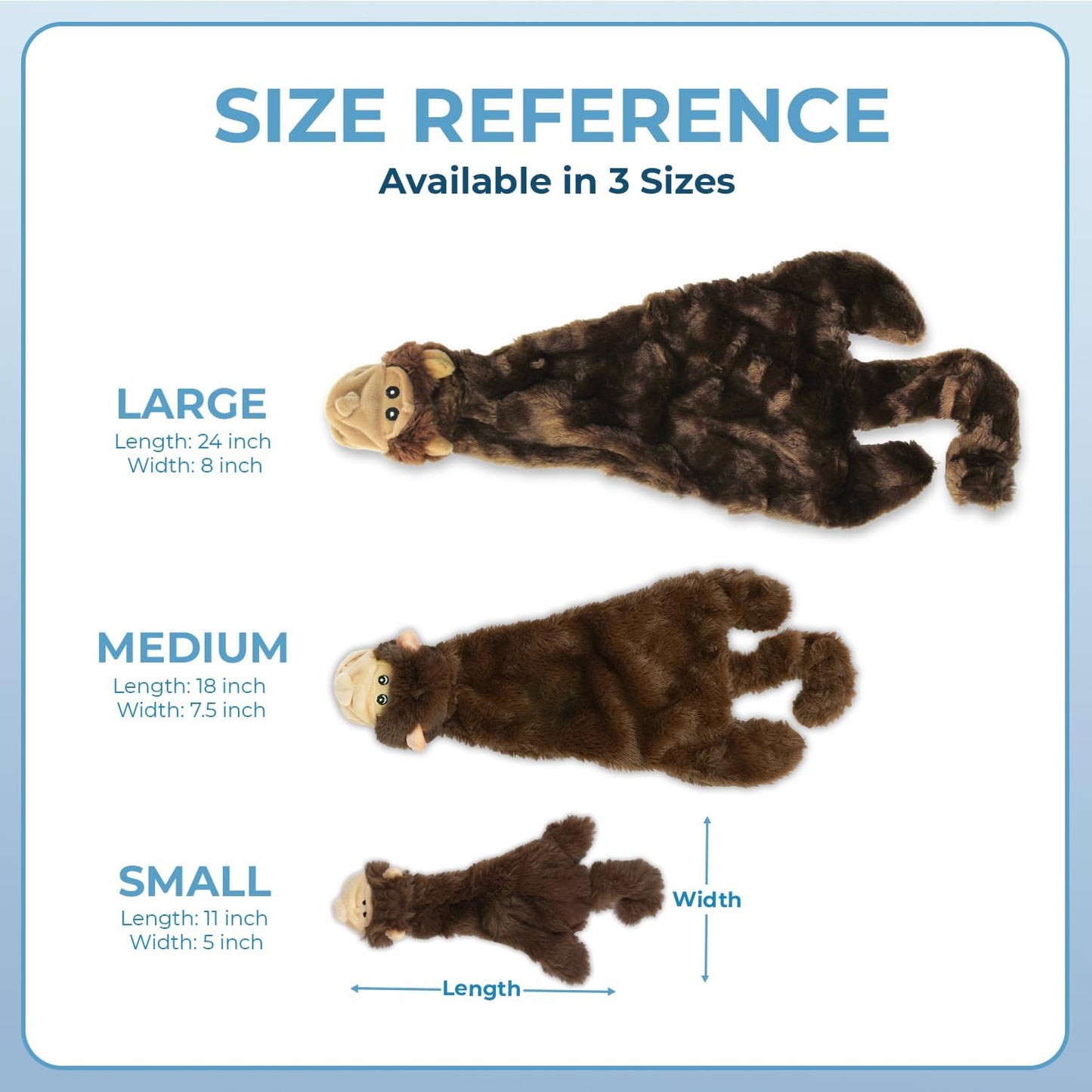 Best Pet Supplies 2-in-1 Stuffless Squeaky Dog Toys with Soft, Durable Fabric for Small, Medium, and Large Pets, No Stuffing for Indoor Play, Holds a Plastic Bottle - Monkey, Squirrel, Large