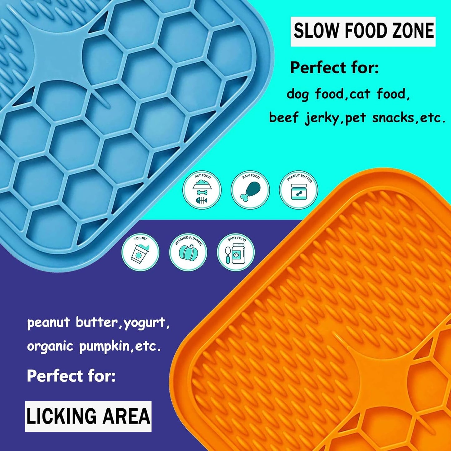 Dog Lick Mat, 3 Pcs Lick Mat for Dogs with Suction Cups for Anxiety, Peanut Butter Dog Licking Mat Slow Feeder Dispensing Treater Lick Pad for Dogs Cats Bathing Grooming