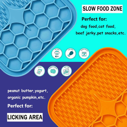 Dog Lick Mat, 3 Pcs Lick Mat for Dogs with Suction Cups for Anxiety, Peanut Butter Dog Licking Mat Slow Feeder Dispensing Treater Lick Pad for Dogs Cats Bathing Grooming
