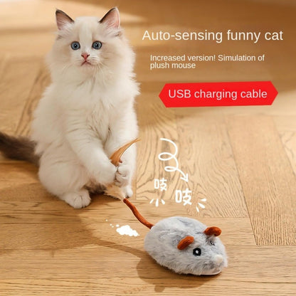Remote Control Cat Toy, Automatic & RC Interactive Mouse with 3 Speeds, Active Play for Cats on Hard Floors, USB Rechargeable