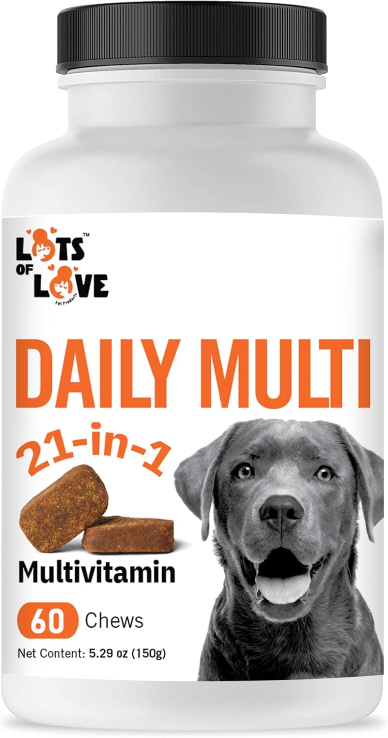 Dog Multivitamin Chewable - LotsOfLove Daily Multi Dog Chews (60 Count) - Dog Multi Vitamin & Supplement Chews for Small, Medium & Large Dogs
