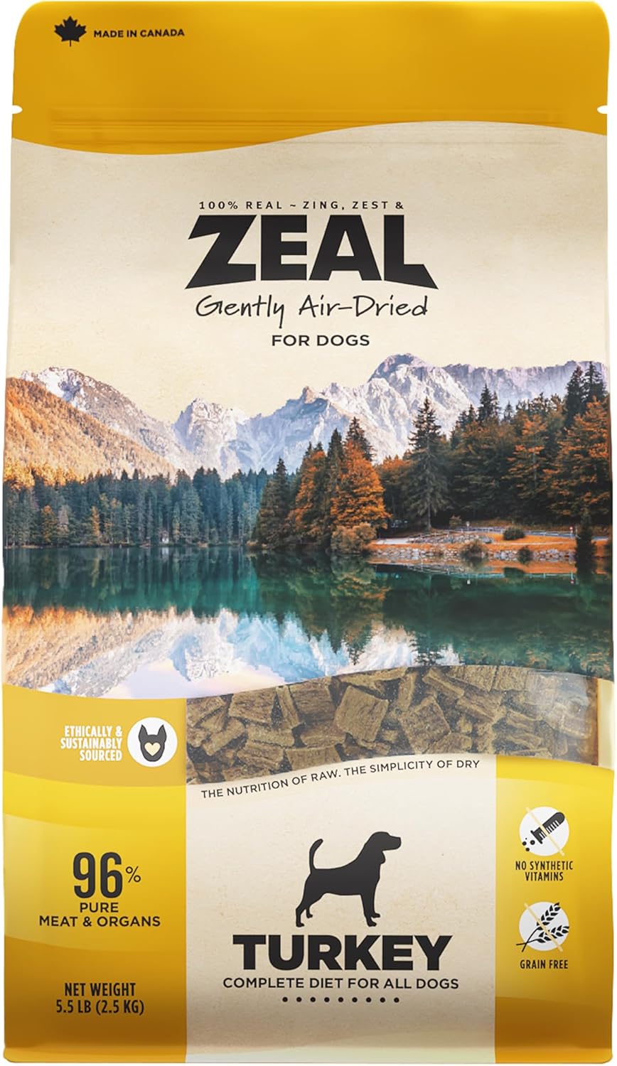 ZEAL Canada Air-Dried Turkey Recipe for Dogs - High Protein, Natural Superfoods, Nutrient Rich, No Fillers, Grain Free, Complete & Balanced (Turkey, 5.5lb)