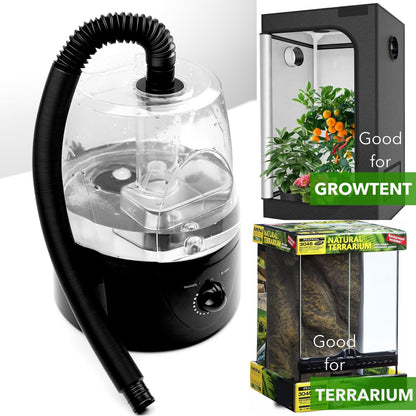 Reptile Fogger, Terrarium Humidifier, Plant Humidifier, Fog Machine Mister for Reptiles and Plants Vivarium, 3.5L Large Capacity, Ideal for Reptiles/Amphibians/Grow Room/Grow Tent Humidifiers