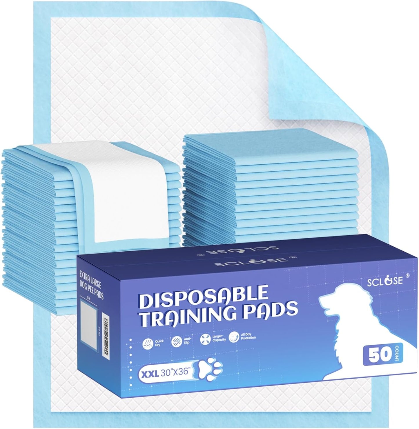 Dog Pee Pads Extra Large 30"x36", 50 Count Puppy PadsXL, Potty Pads for Dogs, Super Absorbent & Leak-Proof, Disposable Training Pads for Puppies, Doggie Pads