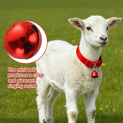 Acrux7 15 Pack Goat Collars with Bells, Adjustable Nylon Goats Collars and Metal Bells, Anti-Lost Grazing Bell for Small Farm Animal Sheep Goat Cow Accessories, 5 Colors