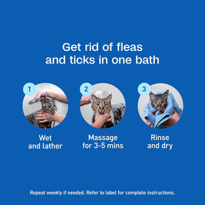 ADAMS Plus Flea & Tick Foaming Shampoo & Wash for Cats & Kittens Over 12 Weeks, Sensitive Skin Flea Treatment for Cats & Kittens, Kills Adult Fleas, Ticks and Lice On Contact, 10 Ounces