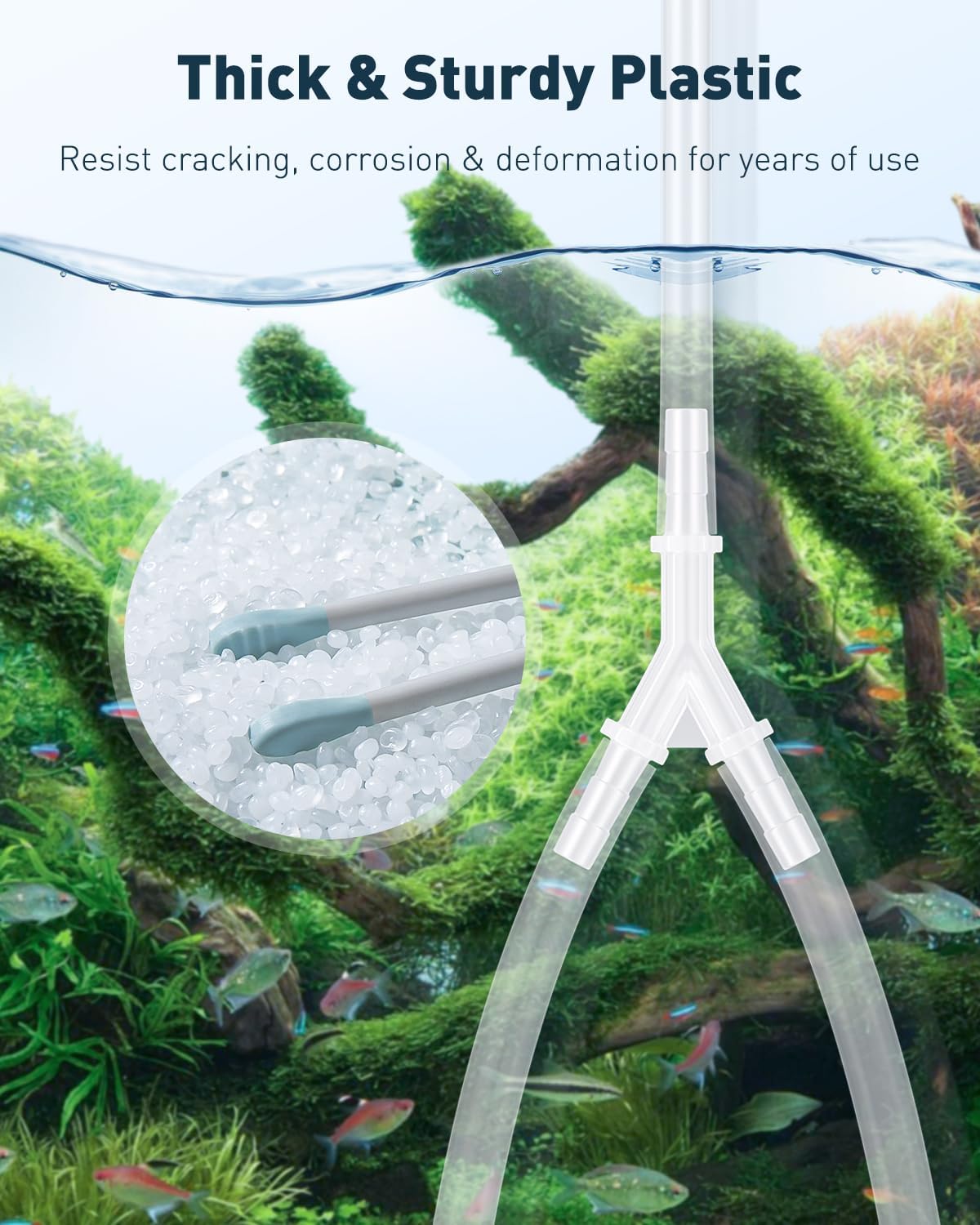 Pawfly 8 Pcs Aquarium Airline Tubing Connectors, 3/16" Airline Y Connector Splitter for Air Pump Tubing, 3 Way Hose Connectors, Plastic Barbed Hose Fittings for Fish Tank