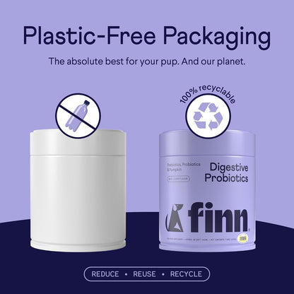 Finn Digestive Probiotics for Dogs - Complete Digestive System Support with Pumpkin, Prebiotics, & Live Probiotics - Vet Recommended & Made in The USA - 90 Soft Chews