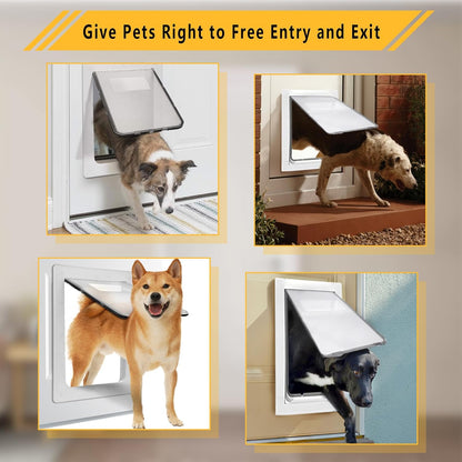 Large Dog Door, Magnetic Door for Pets up to 100 lb, 16.9" × 13.9" Doggie Door, Suitable for Interior & Exterior Doors