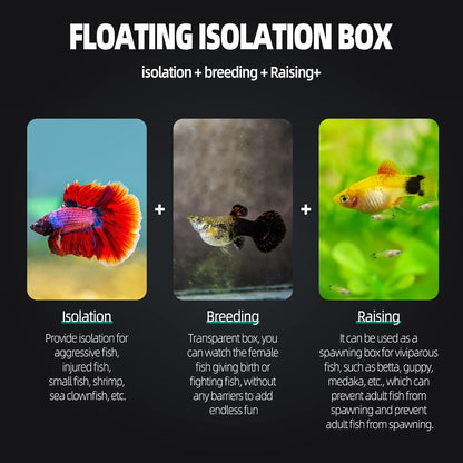 Boxtech Aquarium Fish Tank Hatchery Incubator Breeding Box, Acrylic White Breeder Isolation Divider Hatching Boxes Accessory Small Baby Fishes Shrimp Clownfish Guppy