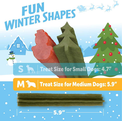 WHIMZEES Wellness Holiday Dog Dental Treats, Christmas Gift for Dogs, Size Medium Stick, (6 Count)