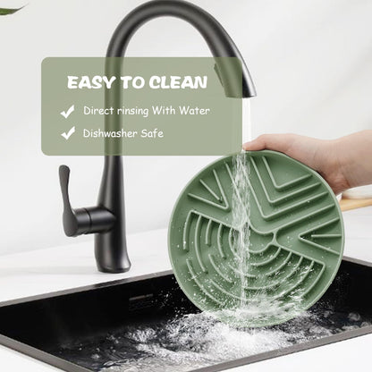 Lesipee Slow Feeder Dog Bowl for Large & Small Pets, Anti Choking Puzzle Dog Food Bowl with Non-Slip Base, Interactive Pet Slow Eating, Silicone Cat Feeder for Puppies & Cats(Grey Green)