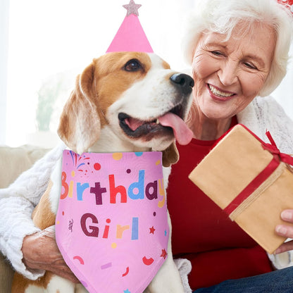 Dog Birthday Decorations, Birthday Dog Bandana Hat with Numbers Dogs Birthday Party Supplies for Small Medium Large Dogs