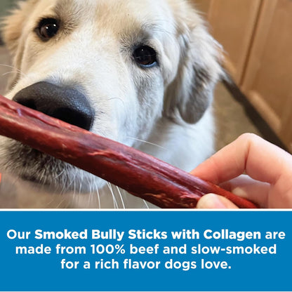 Best Bully Sticks Smoked Bully Sticks with Collagen for Dogs - 5-6 Inch, 10 Count (Pack of 1) - Natural, Grain Free Dog Chews - Medium, Long-Lasting Treats for Aggressive Chewers
