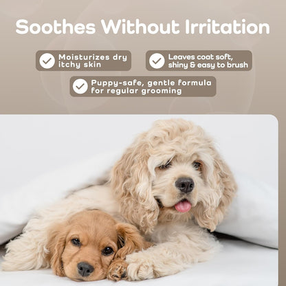 8-in-1 Oatmeal Dog Conditioner Moisturizing Conditioner for Dogs with Oat Oil, Shea Butter, Coconut Oil & Argan Oil, Hypoallergenic Dog Conditioner for Itchy Skin & Dry Coats, 475mL