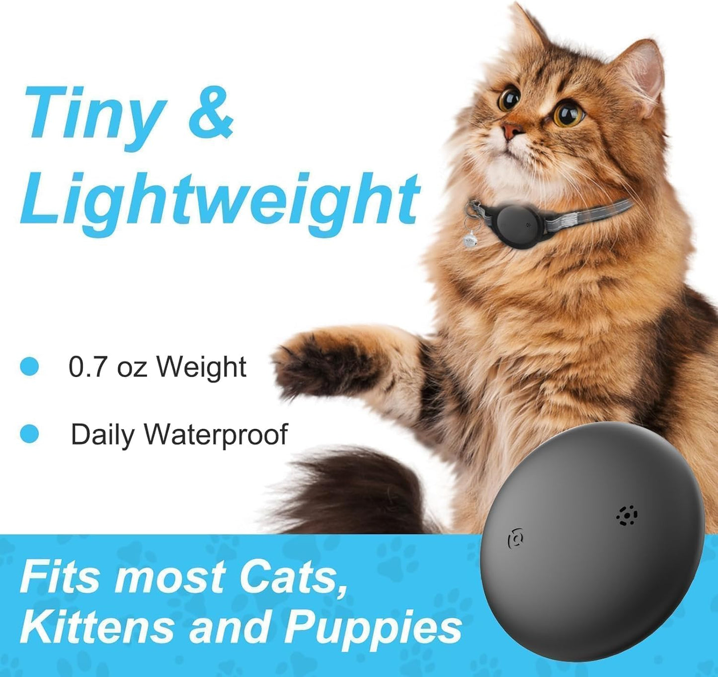 GPS Tracker for Cats, Mini GPS Cat Tracker, Smart Pet Activity Tracker, No Monthly Fee, Compatible with Apple Find My(iOS Only), Anti-Lost, Finder Tag for Vehicles, Pets, Kids, Items Gift (1 Pack)