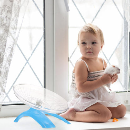 Silent Hamster Wheel Large Exercise Running with Blue Disc for Gerbils and Guinea Pigs Small Animal Supplies