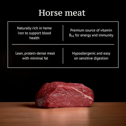 Freeze Dried Raw Dog Food, 100% Horse Meat, Allergy Relief, Monoprotein, Training Treats or Toppings, Single Ingredient, All Natural, for Puppies, Adults and Seniors, 3.17 oz Bag