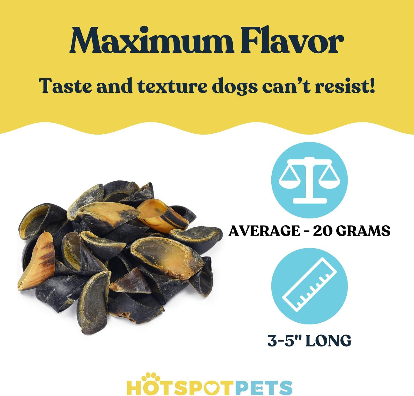 Full-Size Cow Hooves for Dogs (25 Pack) | All-Natural Long Lasting Dog Chews | Made from Grass Fed Cattle | Tasty Treat for Oral Hygiene | Fantastic Alternative for Rawhide and Bully Sticks