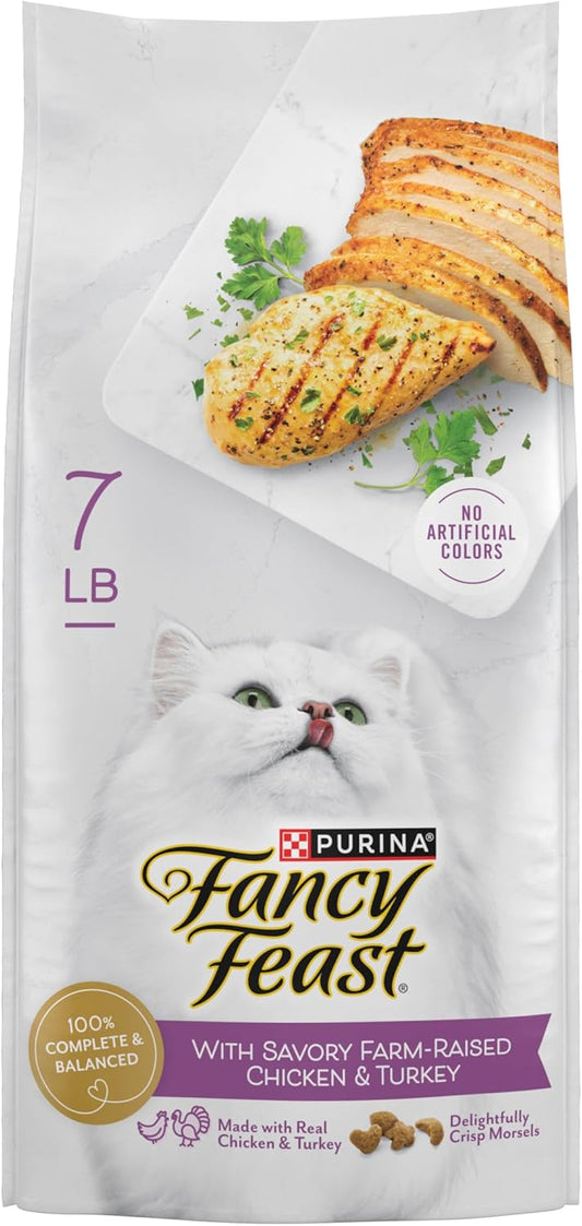 Purina Fancy Feast Dry Cat Food with Savory Farm-Raised Chicken and Turkey - 7 lb. Bag