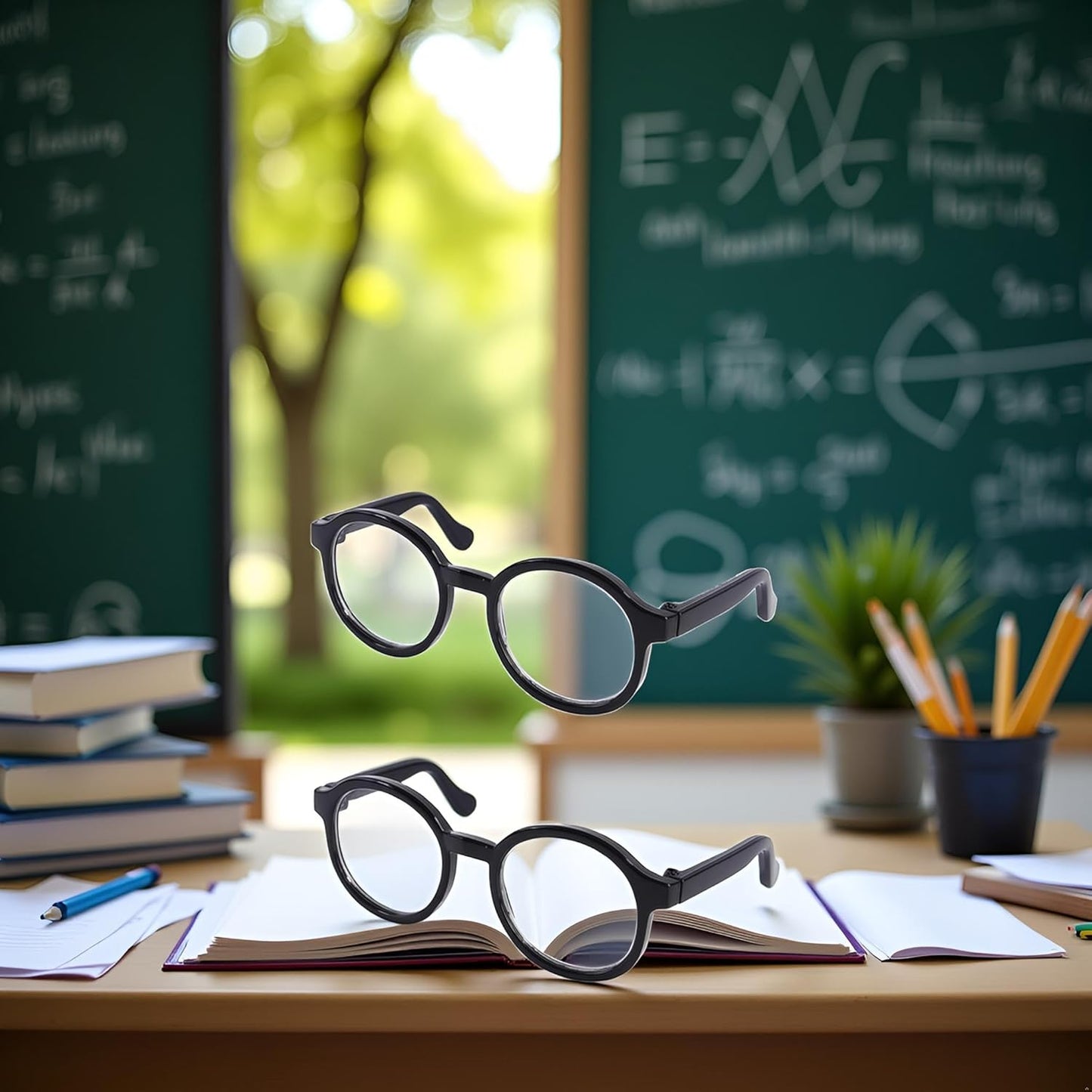 2Pcs Nerd Glasses, Black Pet Dog Cute Glasses Clear Lens Retro Glasses Photo Props Transparent Cat Sun Glasses for Small Dogs Cats Cosplay Costume