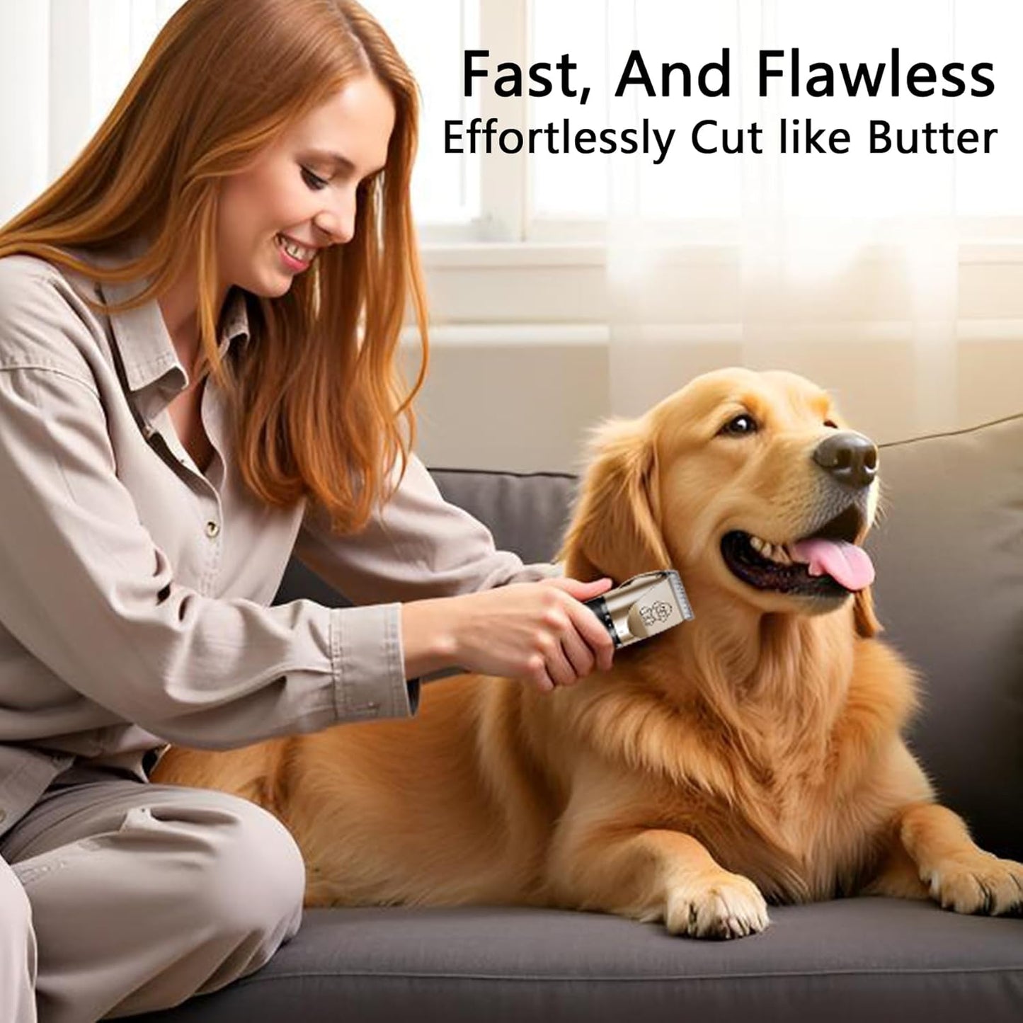 Dog Clipper Low Noise, Rechargeable Cordless Dog Hair Trimmer, Electric Pet Shaver, Paw Trimmer for Dogs Cats