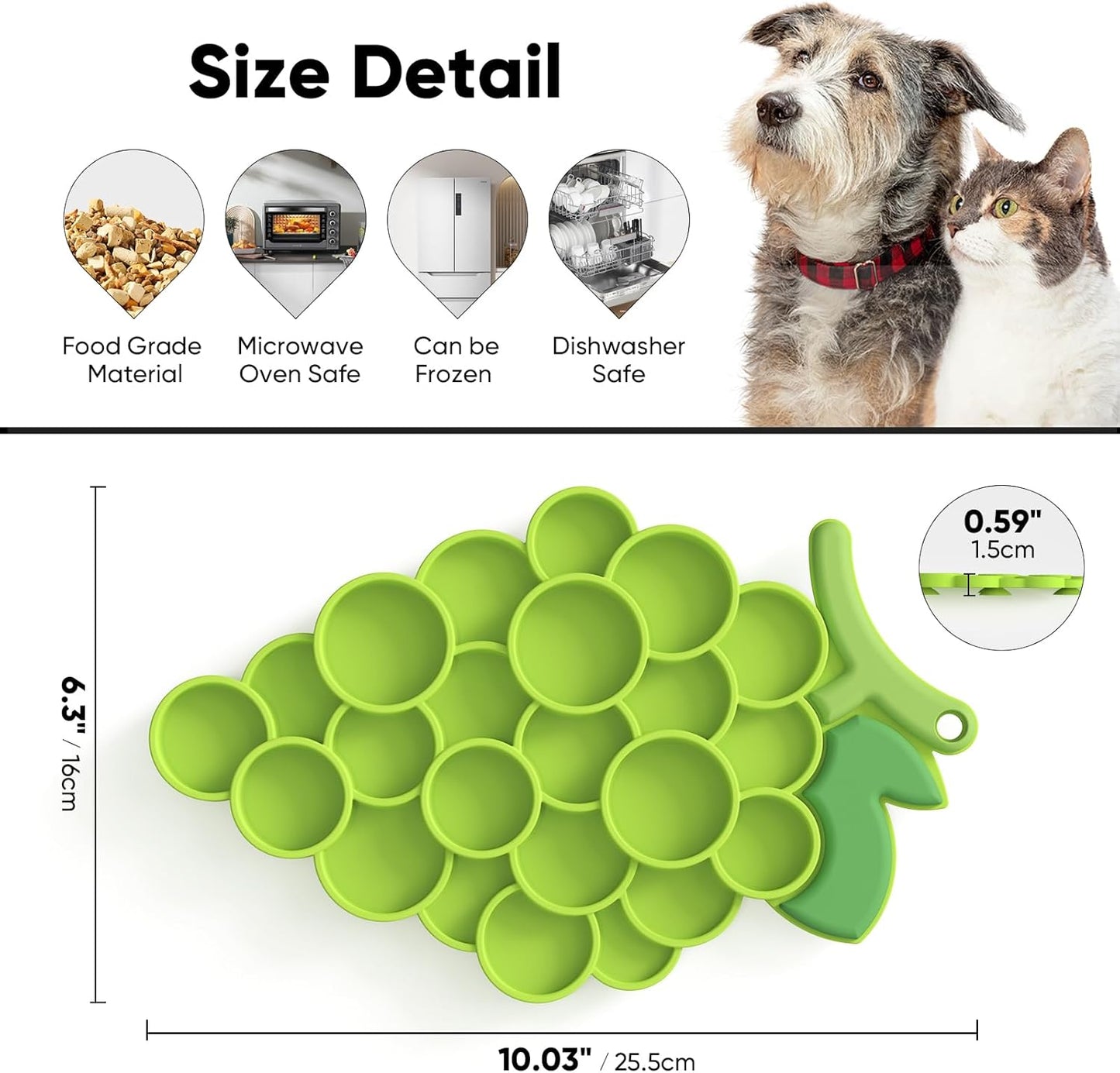 SUPERDESIGN Lick Mat for Dogs,Grape-Shaped Dog Lick Mat with Suction Cups,Slow Feeder Licking Pad for Anxiety Relief and Boredom Reducer, Dog Toys to Keep Them Busy Ideal for Grooming & Bathing