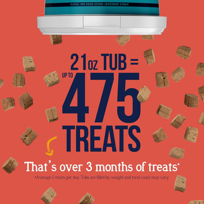 Stewart Beef Liver Dog Treats, 21 oz, ~475 Pieces, Freeze Dried Raw, Single Ingredient, 50% Protein Training Treats or Meal Topper in a Value Size Resealable Tub, Grain Free, Gluten Free