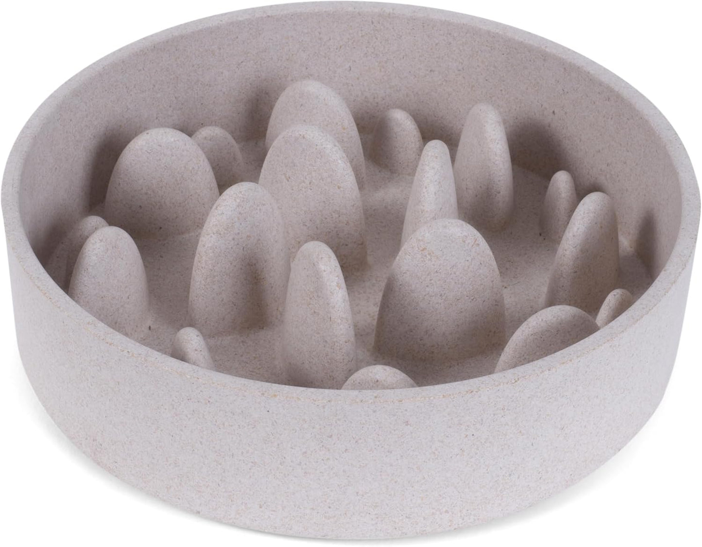 Titan Bamboo Slow Feeder Dog Bowl Large with Ultra Grip Rubber Base Pet Bowl 8 Inch