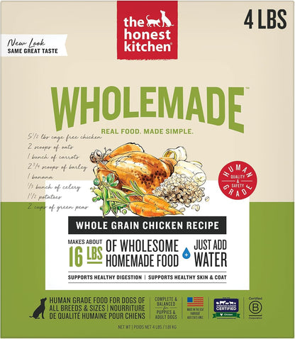 The Honest Kitchen Wholemade™ Dehydrated Whole Grain Chicken Dog Food, 4 lb Box