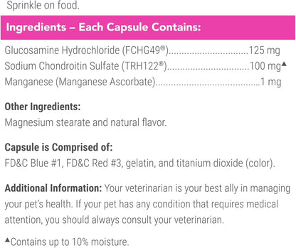 Nutramax Cosequin for Cats Joint Health Supplement, Contains Glucosamine for Cats, Plus Chondroitin, Supports Healthy Joints, for all Breeds and Sizes, Sprinkle Capsules, 55 Count
