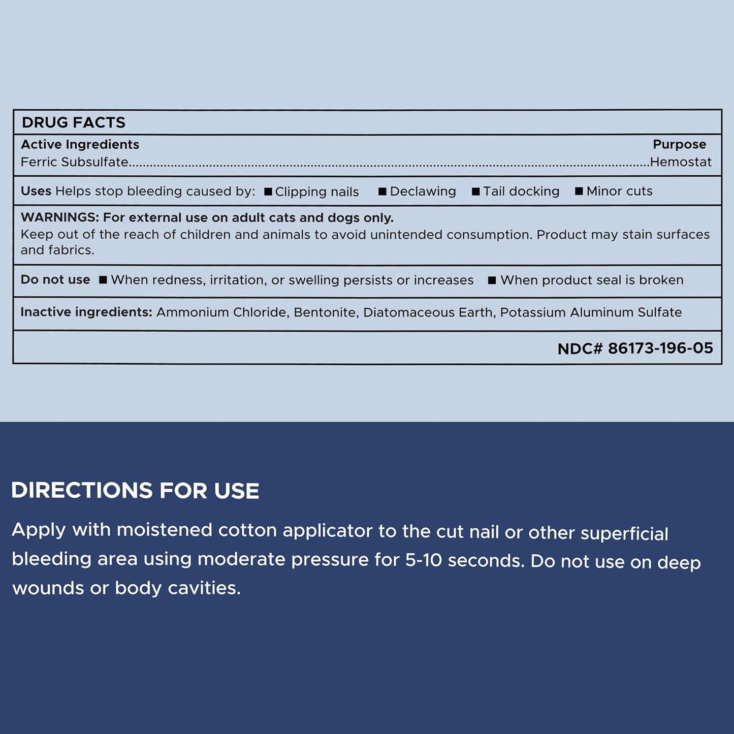 Chew + Heal Labs Styptic Powder for Dogs - .5 oz Quick Stop Bleeding for Dogs Nails & Animal Cuts - Blood Stop Clotting Powder & Wound Care