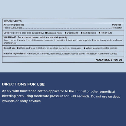 Chew + Heal Labs Styptic Powder for Dogs - .5 oz Quick Stop Bleeding for Dogs Nails & Animal Cuts - Blood Stop Clotting Powder & Wound Care