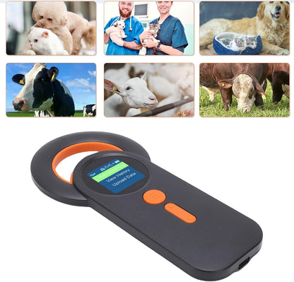 Fafeicy Animal Chip Scanner, EMID FDX B Pet Chip Reader with 1.44 Inch TFT Screen 240 Data Storage, for 134.2KHz 125KHz Glass Digital Tag Reading
